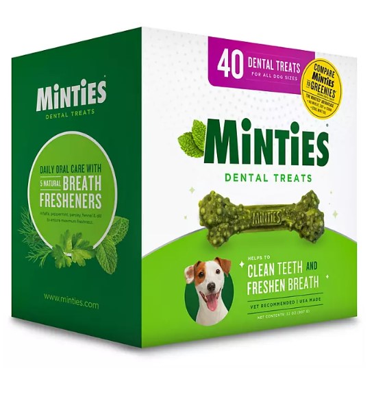 Minties Dental Dog Treats, 40 ct - Able Home Needs