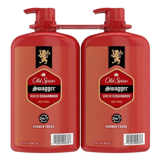 Old Spice Swagger Scent of Cedarwood Men's Body Wash, 33.4 fl. oz., 2 pk - Able Home Needs