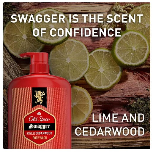 Old Spice Swagger Scent of Cedarwood Men's Body Wash, 33.4 fl. oz., 2 pk - Able Home Needs