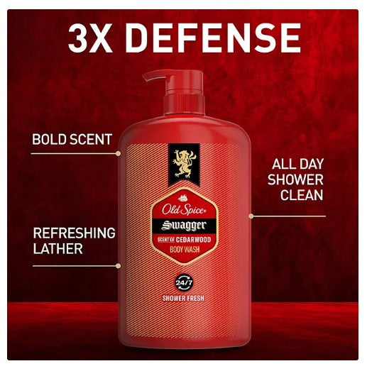 Old Spice Swagger Scent of Cedarwood Men's Body Wash, 33.4 fl. oz., 2 pk - Able Home Needs