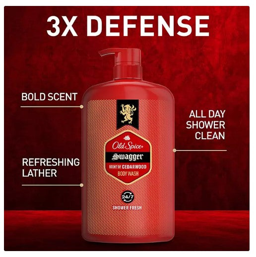 Old Spice Swagger Scent of Cedarwood Men's Body Wash, 33.4 fl. oz., 2 pk - Able Home Needs