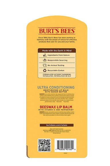 Burt's Bees 100% Natural Origin Beeswax Moisturizing Lip Balm 8 pk. - Able Home Needs