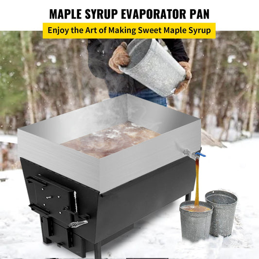 VEVOR Maple Syrup Evaporator Pan 24x18x6 Inch Stainless Steel Maple Syrup Boiling Pan for Boiling Maple Syrup - Able Home Needs